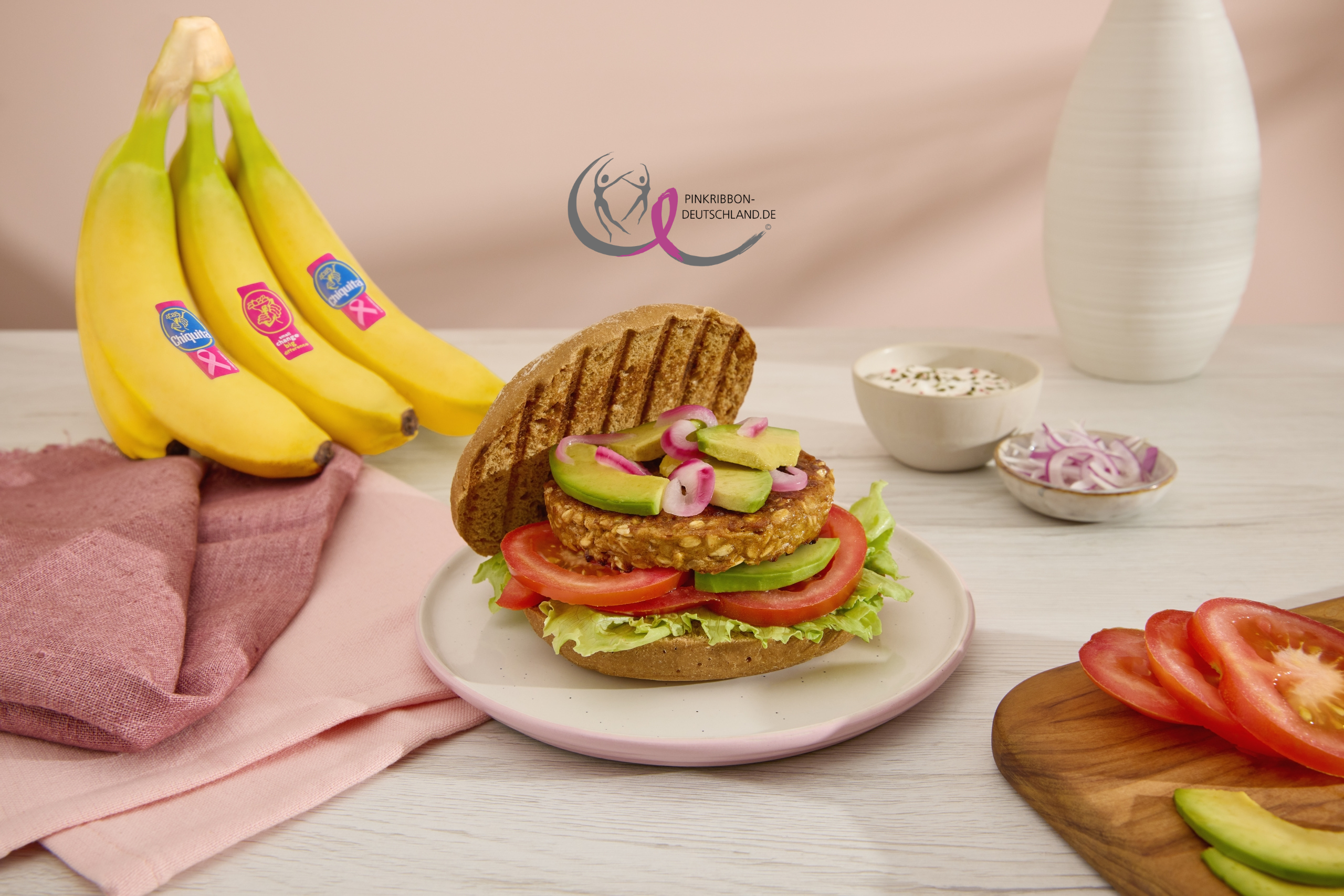 Vegetarischer Burger mit Chiquita-Banane und Kichererbsen